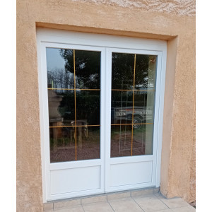 Porte fenêtre 2 vantaux PVC Blanc